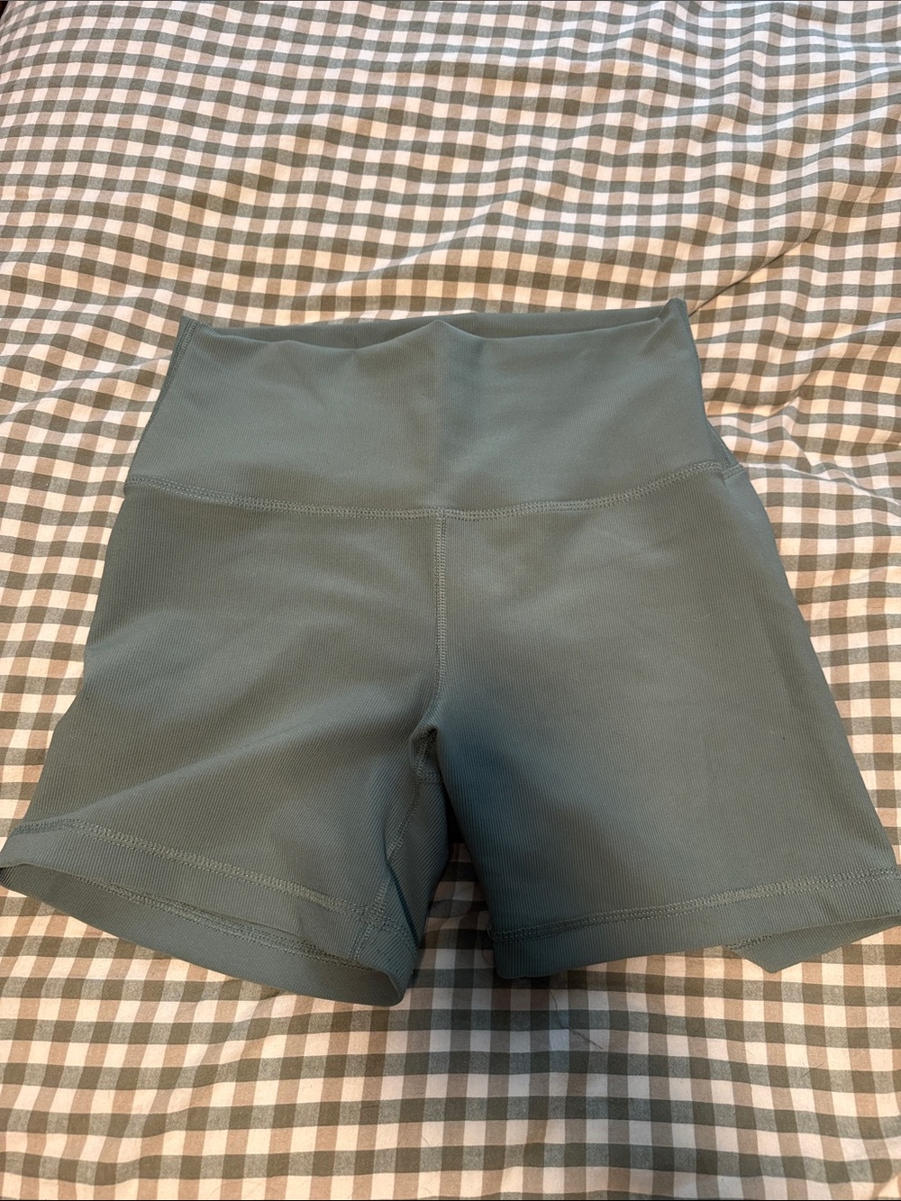 High-Waist Women's Athletic Shorts - Sage Green